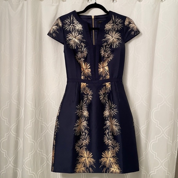 Ted Baker Tdzalla Sculpted Stardust Jacquard Dress - Picture 2 of 7